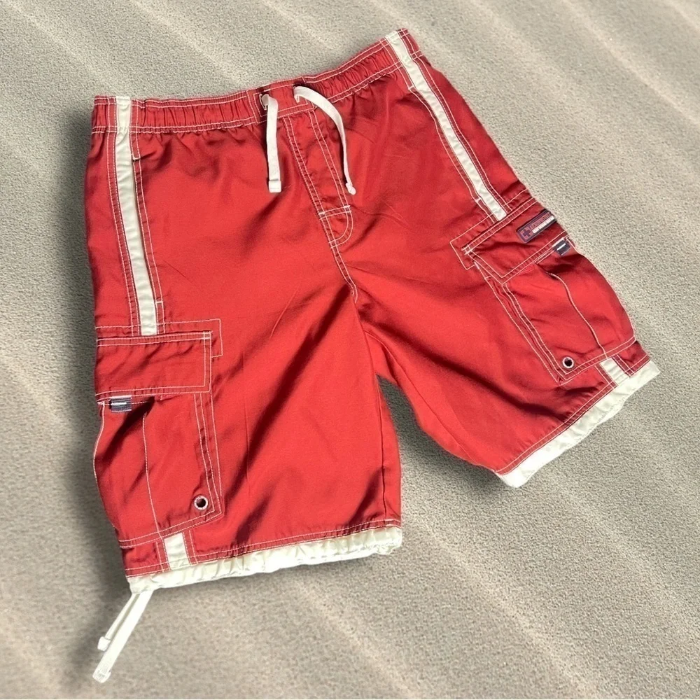 Aeropostale Men’s Cargo Swim Trunks / Shorts Burgundy Red Size Small